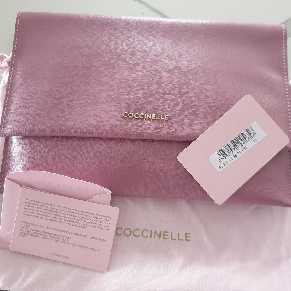 Coccinelle Pink Clutch (new & never used)